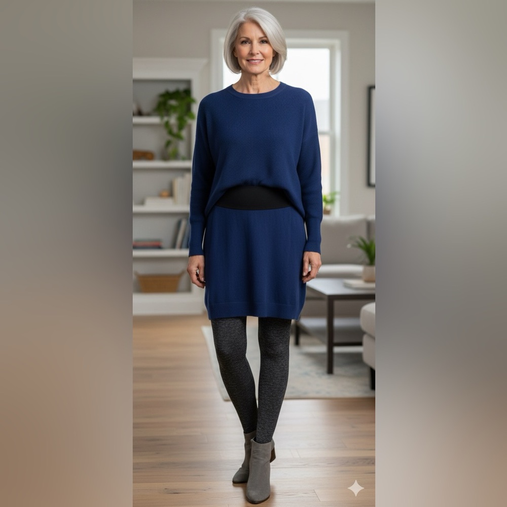 Black and Gray Footless Tights